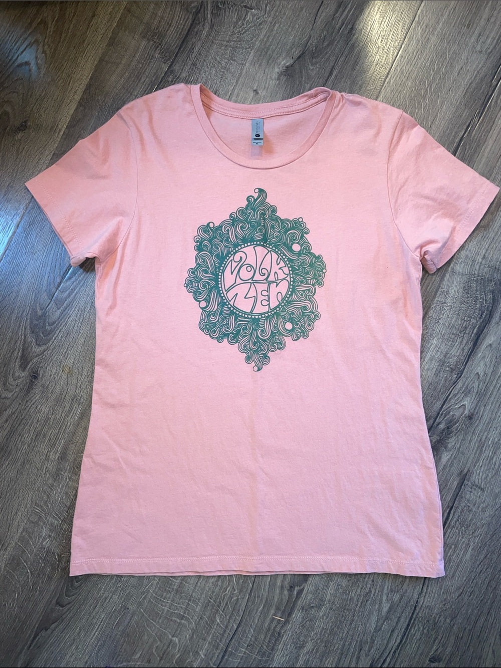 Pink and Green Graphic Tee - Floral Medallion